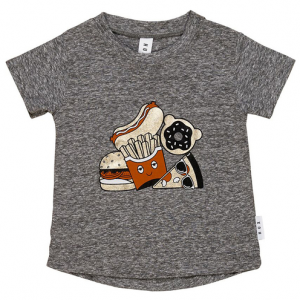 HuxBaby Gold Food T-Shirt Charcoal Slub 2 Years